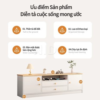 Nido Tủ Tivi Kệ Tivi 2 Cánh 2 Ngăn Kéo, Kệ TV Gỗ Đặt Sàn Phòng Khách Hiện Đại Đa Năng Nhiều Màu