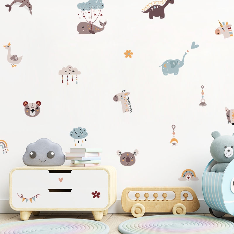 Sticker Decal Dán Tường Mẫu Động Vật 12 Có Keo Sẵn - Trang Trí Cửa Kính - Decor Phòng Ngủ