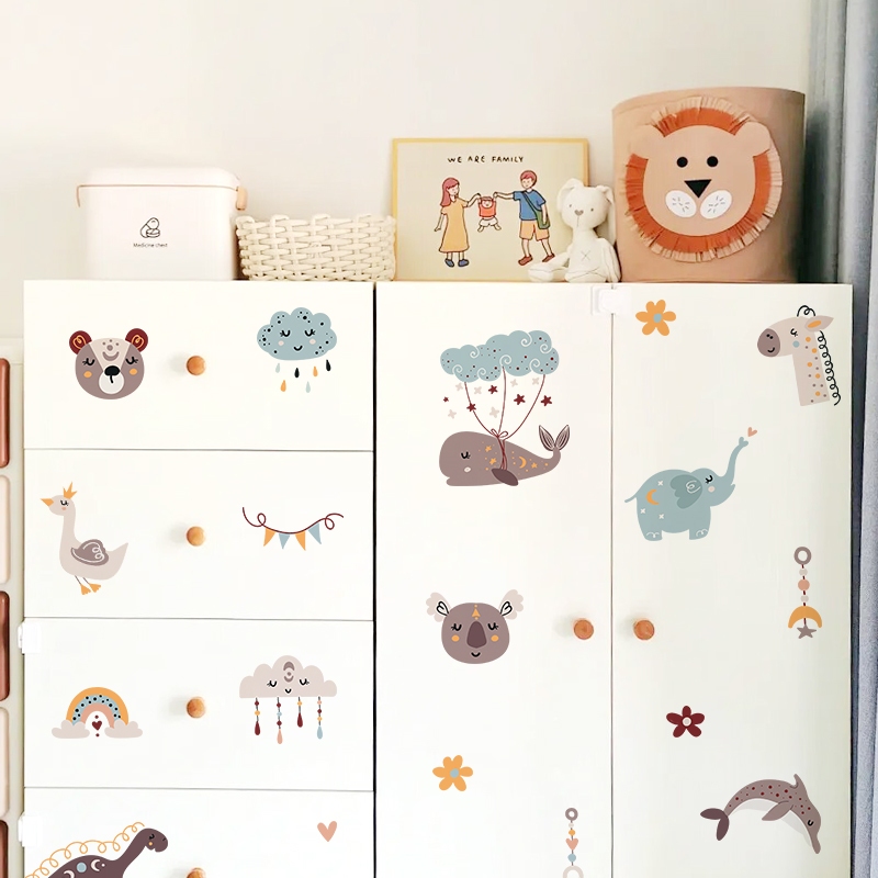 Sticker Decal Dán Tường Mẫu Động Vật 12 Có Keo Sẵn - Trang Trí Cửa Kính - Decor Phòng Ngủ