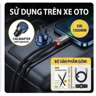 Cáp Sạc Nhanh 240W Sạc IP Dây Bện Dù Type C - L Chiều Dài 1M5 Sạc Nhanh