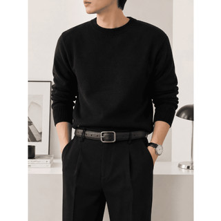 Thắt lưng da thật bản nhỏ 2.8cm mặt chữ nhật dây đen đơn giản basic cho nam kèm đồ bấm lỗ TL30