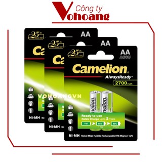 Bộ 6 viên pin sạc AA Camelion MẪU MỚI 2700mAh Cam kết chính hãng full VAT