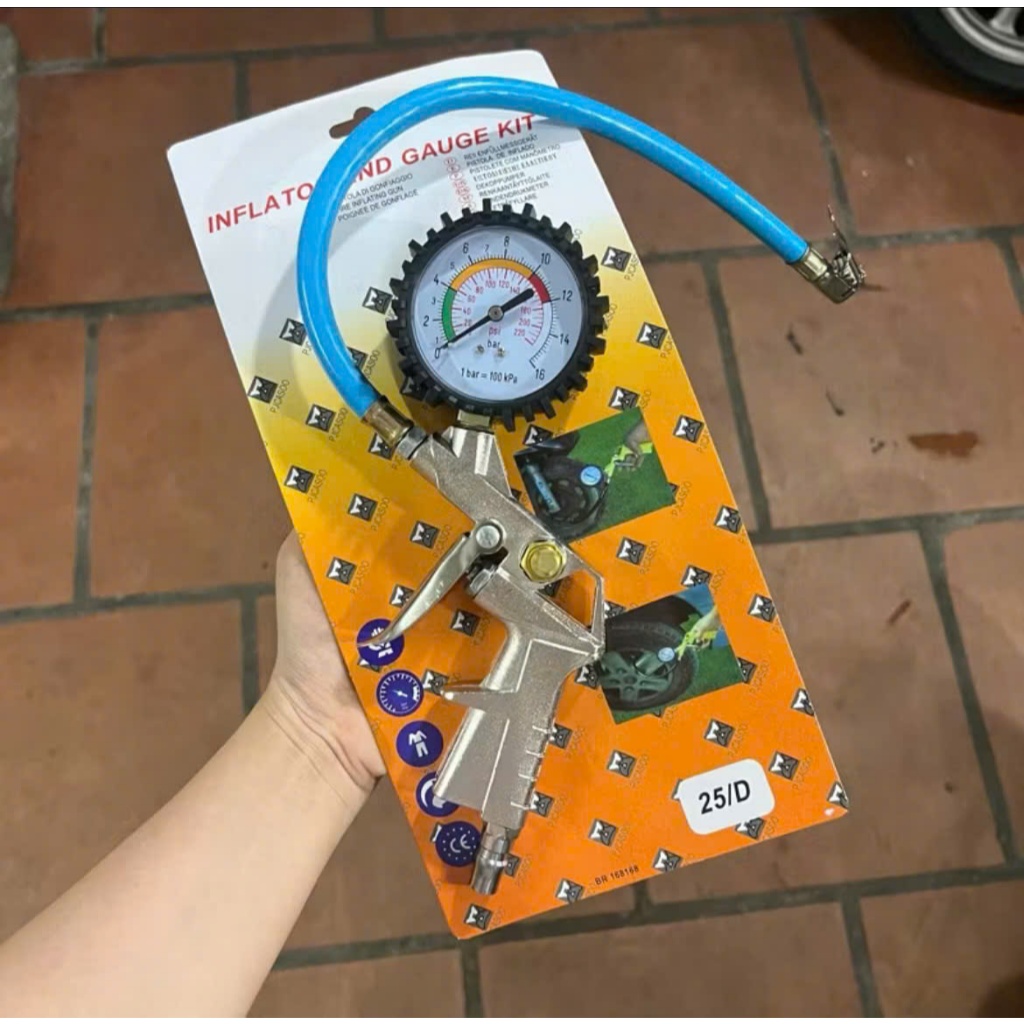 Đầu Vòi Bơm Ô Tô - Xe Máy - Đồng hồ đo áp suất lốp xe, Đồng Hồ Bơm Lốp Có Dầu BAFARO