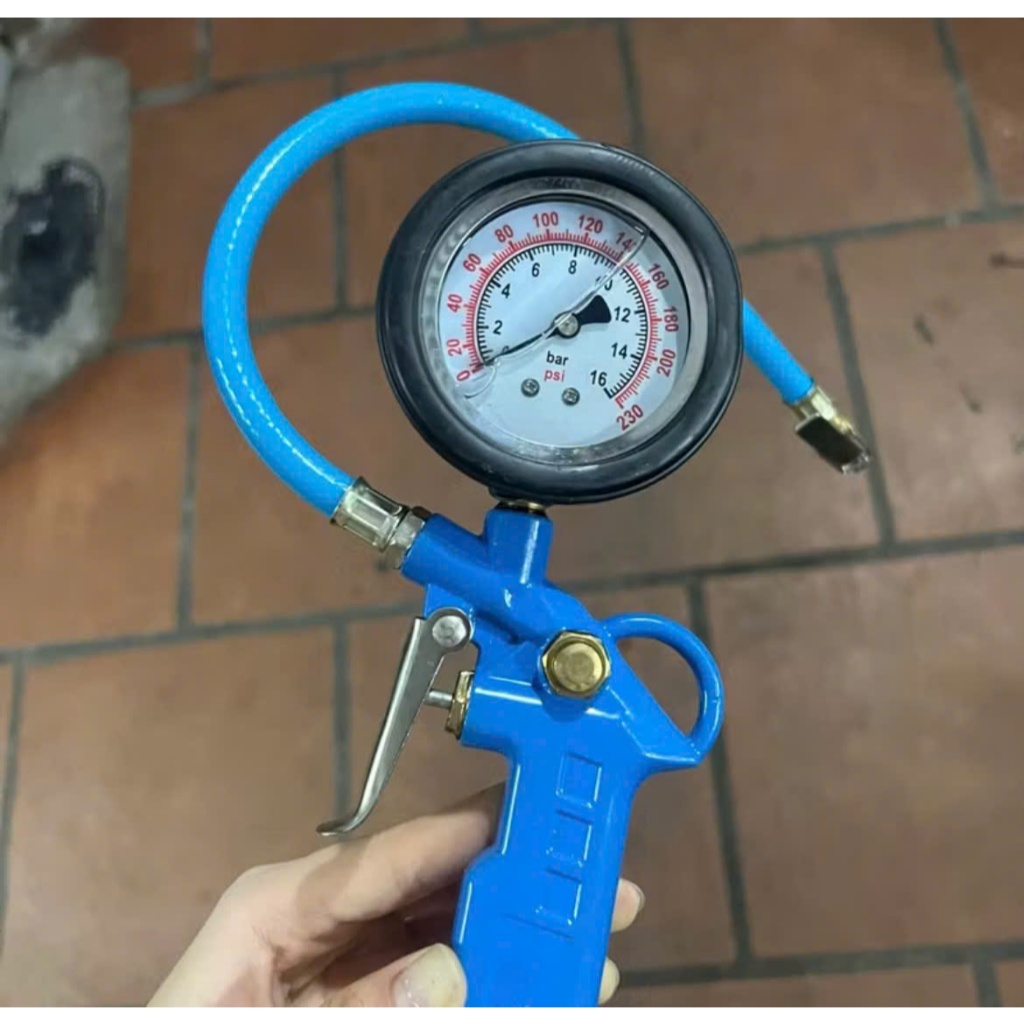 Đầu Vòi Bơm Ô Tô - Xe Máy - Đồng hồ đo áp suất lốp xe, Đồng Hồ Bơm Lốp Có Dầu BAFARO