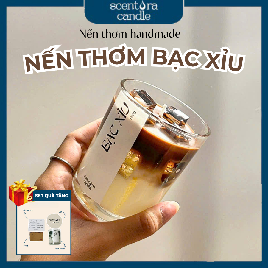 Nến Thơm Matcha Latte ScentoraCandle, Trang trí, Decor Phòng, Quà Tặng Sinh Nhật, Lễ Kỉ Niệm