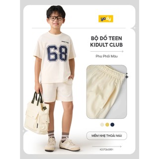 Bộ đồ bé trai cỡ lớn YODY  Kidult Club 100% cotton USA cao cấp ICST26S001