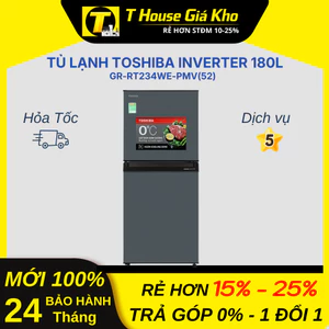 Tủ lạnh Toshiba Inverter 180 lít GR-RT234WE-PMV(52) Tiết Kiệm Điện BH 24 Tháng