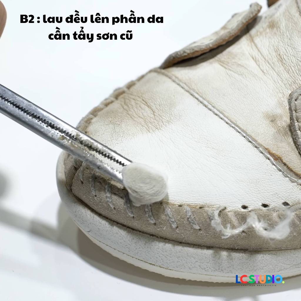 Leather Prep Tẩy Sơn Cũ Xử Lí Vết Bẩn Cứng Đầu Cho Đồ Da, Giày Dép, Túi Xách, Sofa, Ghế Da Ô tô LC Studio.