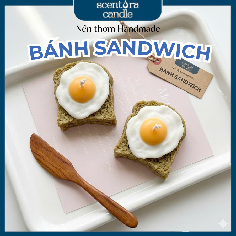 Nến Thơm Bánh Sandwich ScentoraCandle, Trang trí, Decor Phòng, Quà Tặng Sinh Nhật, Lễ Kỉ Niệm