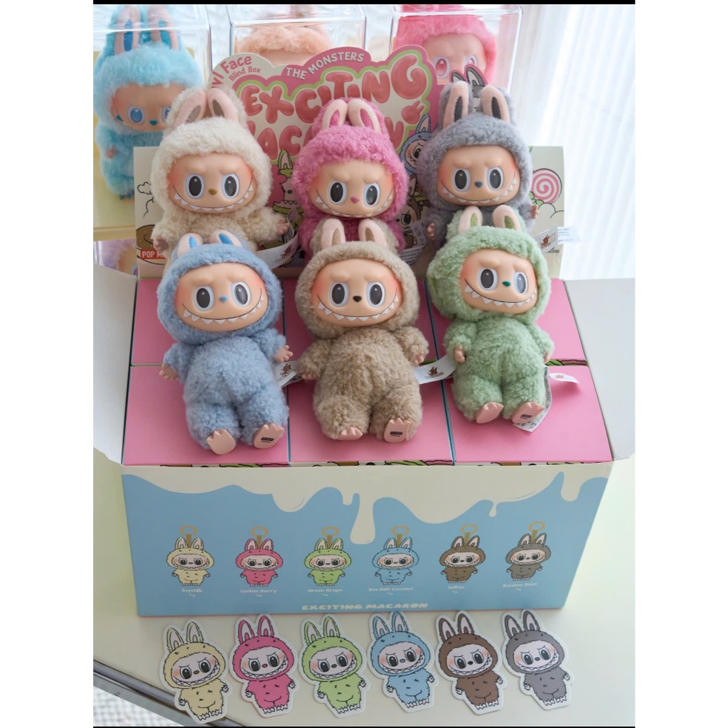 Móc Khóa Labubu ver 1 EXCITING MACARON blind box chính hãng