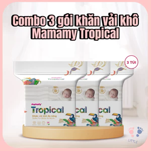 Khăn Vải Khô Đa Năng Mamamy Tropical – Combo 3 Gói Khăn Khô Cho Bé Sơ Sinh, Lau Mặt, Lau Tay An Toàn