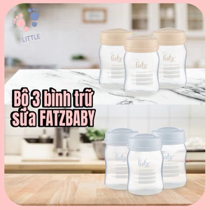 Set 3 Bình Trữ Sữa Mẹ 150ml Fatz Baby – Bình Trữ Sữa Có Nắp, Nhựa An Toàn, Bảo Quản Sữa Cho Bé
