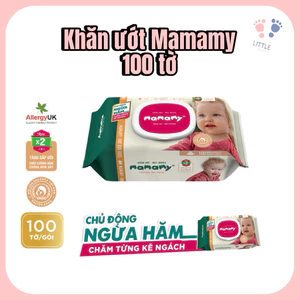 Khăn Ướt Mamamy 100 Tờ Không Mùi – Khăn Ướt Cho Bé Sơ Sinh Mềm Mại An Toàn