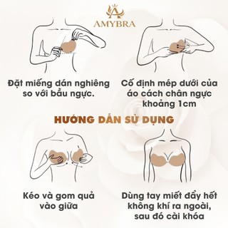 Áo Dán Ngực Quả Xoài, Miếng Dán Ngực Cài Trước Tạo Khe AMYBRA D0129