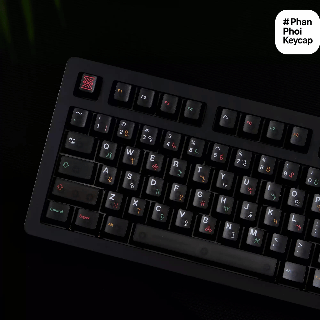 PC 28 | Keycap trong suốt Foxxy | Xuyên led | PC | 122 nút bàn phím cơ | cherry profile | BigBuy360 - bigbuy360.vn