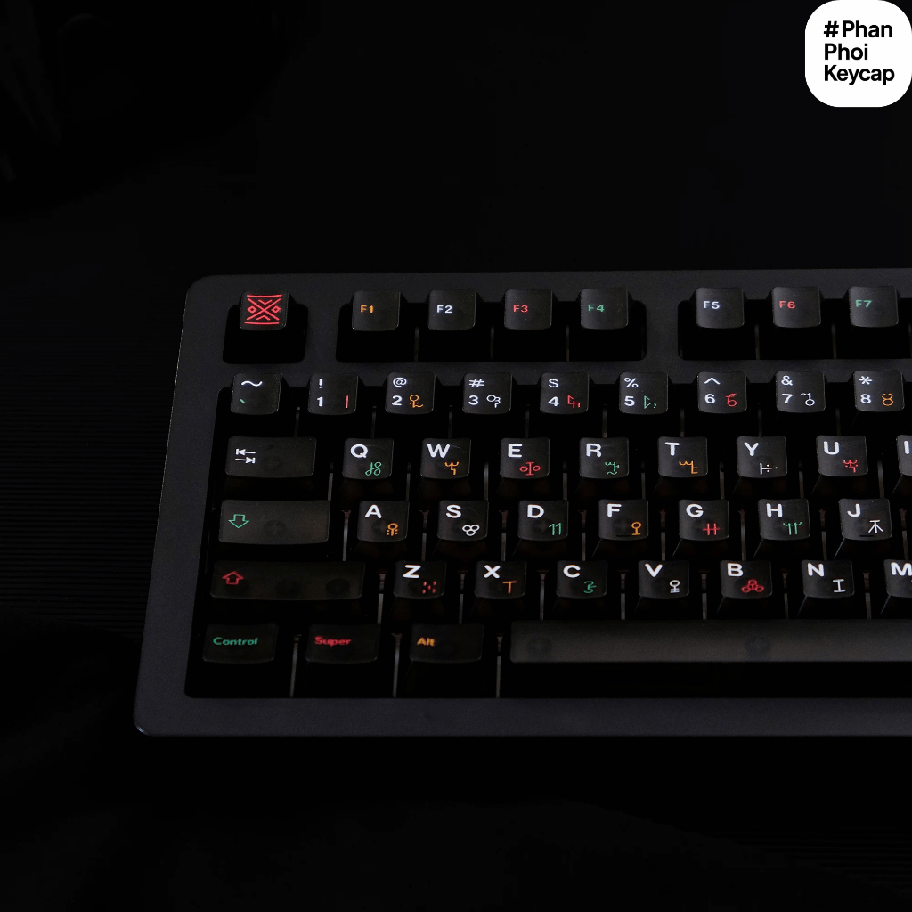 PC 28 | Keycap trong suốt Foxxy | Xuyên led | PC | 122 nút bàn phím cơ | cherry profile | BigBuy360 - bigbuy360.vn