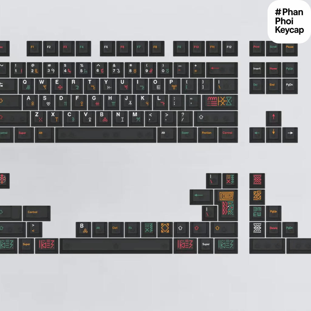 PC 28 | Keycap trong suốt Foxxy | Xuyên led | PC | 122 nút bàn phím cơ | cherry profile | BigBuy360 - bigbuy360.vn