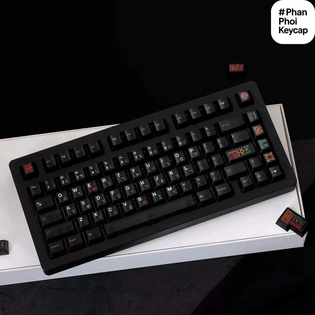 PC 28 | Keycap trong suốt Foxxy | Xuyên led | PC | 122 nút bàn phím cơ | cherry profile | BigBuy360 - bigbuy360.vn