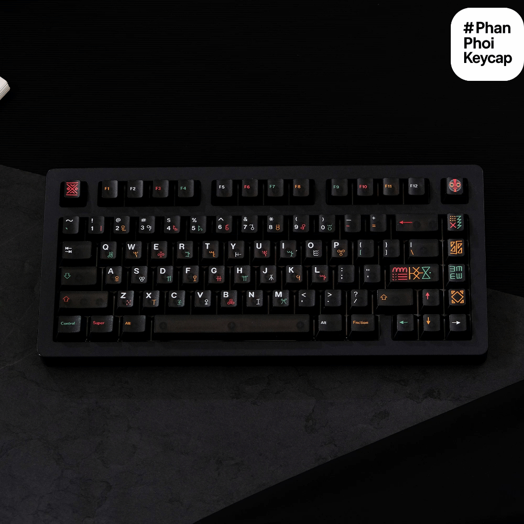 PC 28 | Keycap trong suốt Foxxy | Xuyên led | PC | 122 nút bàn phím cơ | cherry profile | BigBuy360 - bigbuy360.vn