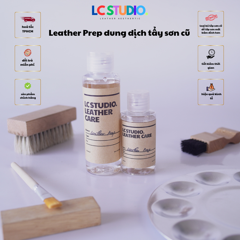Leather Prep Tẩy Sơn Xử Lí Vết Bẩn Cứng Đầu Cho Đồ Da, Giày Dép, Túi Xách, Sofa, Ghế Da Ô tô LC Studio.
