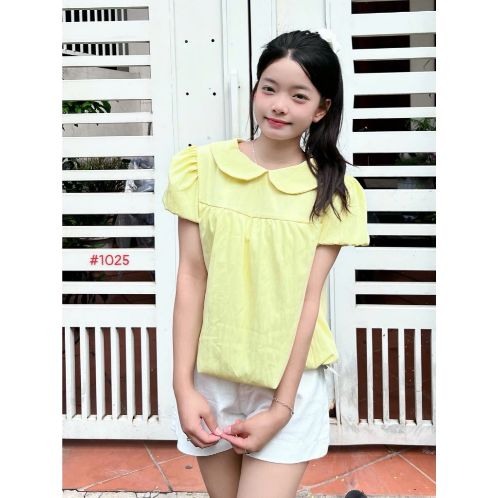 Áo nữ form bí cổ sen tay bồng chất gió mềm học sinh dễ phối đồ đi học đi chơi Yến Tee #1025