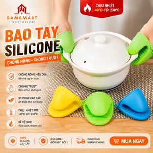 Miếng Nhấc Nồi Silicon Chịu Nhiệt Cao Có Móc Treo – Găng Tay Cách Nhiệt Chống Nóng (1 Cặp)