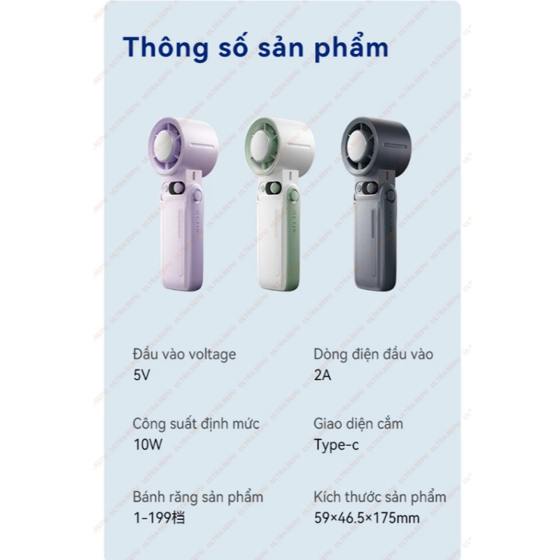 Quạt cầm tay mini JF168 Pin 6.000mAh sò lạnh, gió mạnh, Sử dụng 4 - 15h | Bảo hành 12 tháng