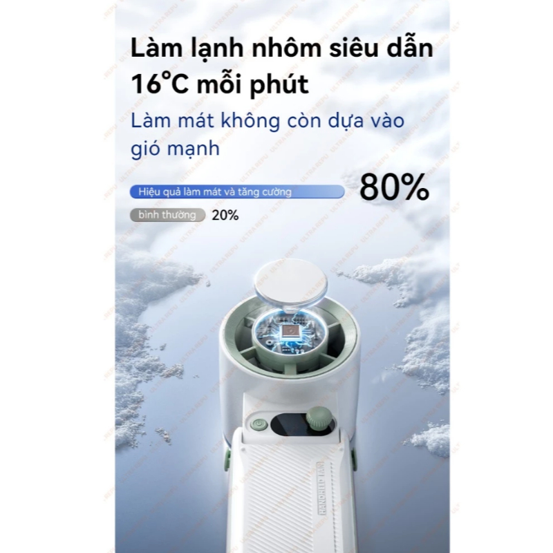 Quạt cầm tay mini JF168 Pin 6.000mAh sò lạnh, gió mạnh, Sử dụng 4 - 15h | Bảo hành 12 tháng