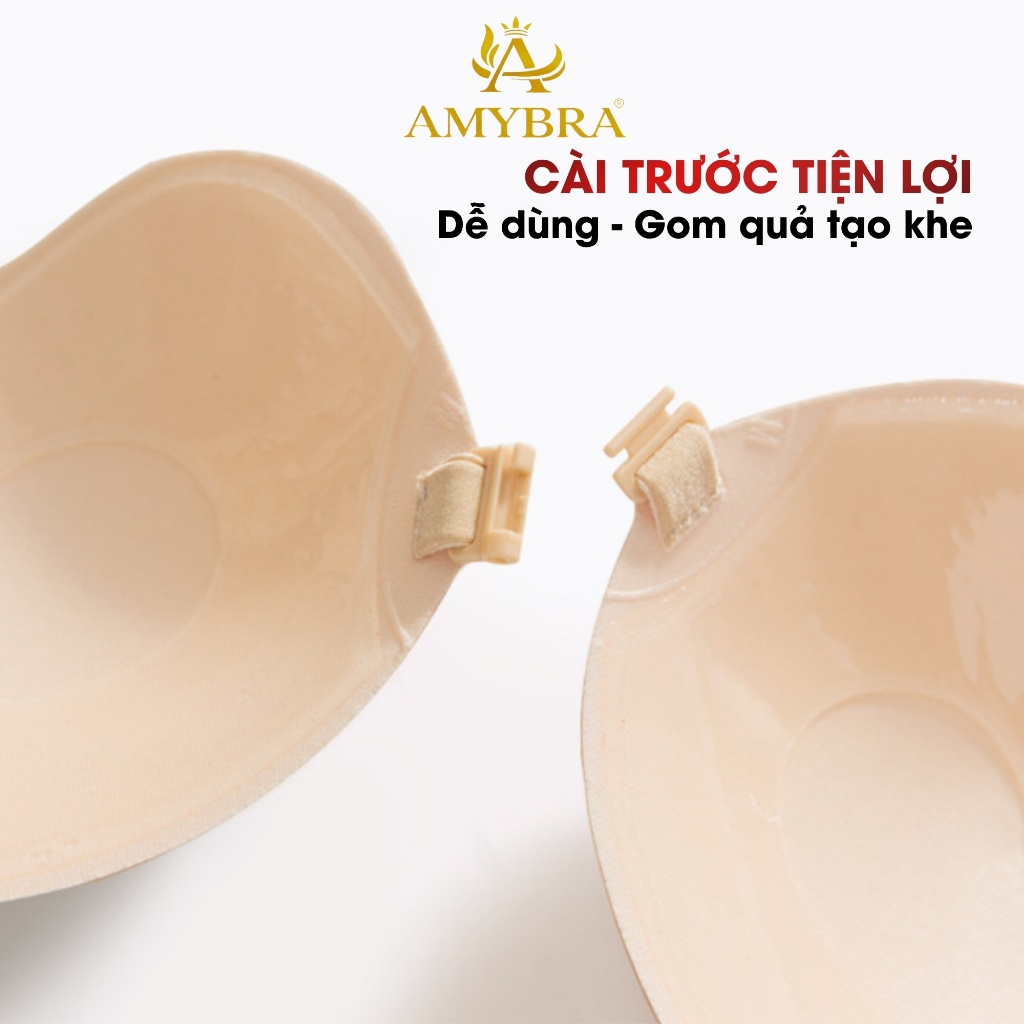 Áo Dán Ngực Mút Mỏng Nhẹ – Miếng Dán Ngực Cài Trước Tạo Khe Tự Nhiên AMYBRA D0129