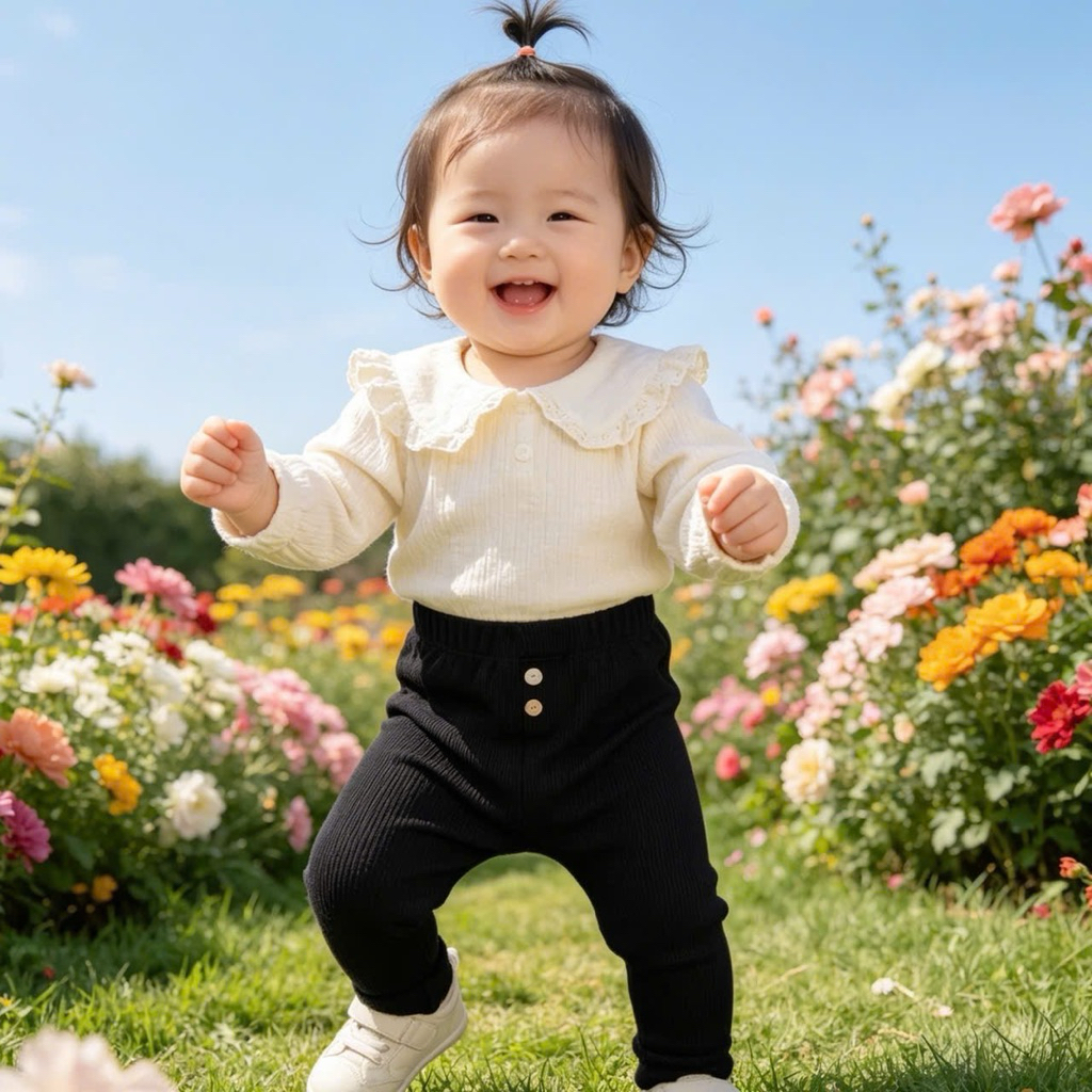 Quần nhung tăm bé gái Bernie C3808 80-120cm (8-20kg) – Quần dài trẻ em mềm ấm co giãn