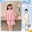 Set đồ bé gái, đồ bộ bé gái chất đũi nhăn mềm, mịn, mát màu kem, hồng siêu xinh hottrend cho bé BT7