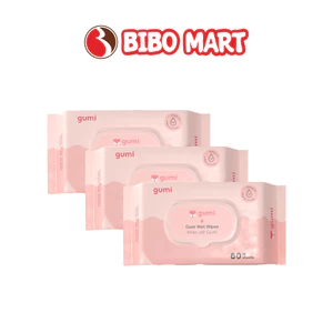 Khăn uớt 80 tờ Gumi không cồn không parabens cao cấp dành cho em bé - Bibomart