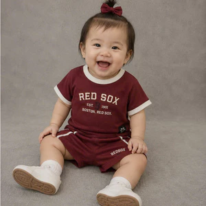 Sét Bé Gái HÌNH IN RED SOX K.Kid Bộ Mùa Hè Chất Liệu Cotton Size 8-20kg M99