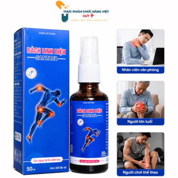 Xịt giảm đau xương khớp Bách Linh Diệu Chai 50ml - Santafa -hỗ trợ giảm đau vai gáy, xịt giảm đau cơ