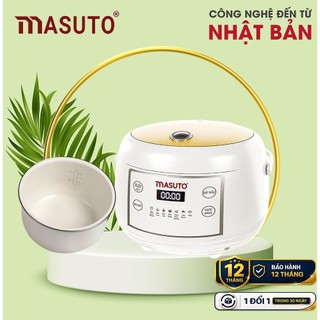 Nồi Cơm Điện Tử Masuto 1,5L,  Biết Nói, Lòng Nồi Ceramic Chống Dính Cao Cấp, Tích Hợp 7 Chức Năng