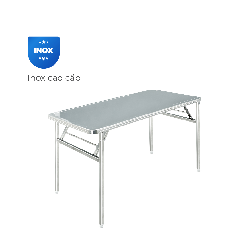 Bàn inox gấp gọn Felix Inno QUI PHÚC, inox 201 cao cấp, chống gỉ, bàn cao 75cm, đa dạng kích thước