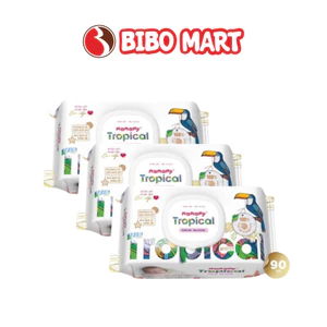 Khăn Ướt Mamamy Tropical Không Mùi Tự Nhiên Lành Tính Hạn Chế Rôm Sảy Cho Bé 90 Tờ - Bibomart
