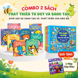 Combo 3 Cuốn Rèn Luyện Tư Duy Não Trái, Não Phải + Combo 8 Tô Màu Sáng Tạo