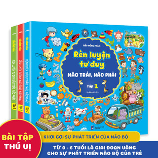 [KÈM SÁP MÀU] 2 BỘ: Combo 3 Cuốn Rèn Luyện Tư Duy Não Trái, Não Phải & Combo 8 Tô Màu Sáng Tạo - Phát Triển Tư Duy