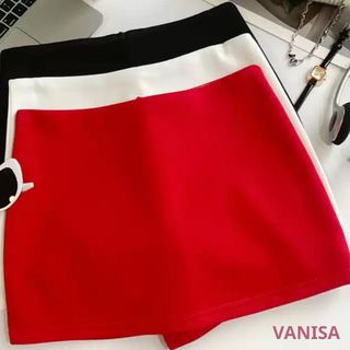 Chân váy nữ mini ngắn ôm body có khoá kéo đen trắng xám đỏ VANISA CV031