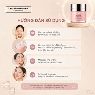 Combo 2 Kem Đêm Dưỡng Nám Ruee Ver 2 CB0400 - Hỗ Trợ Làm Mờ Đốm Sắc Tố, Dưỡng Sáng, Đều Màu Da 50ml