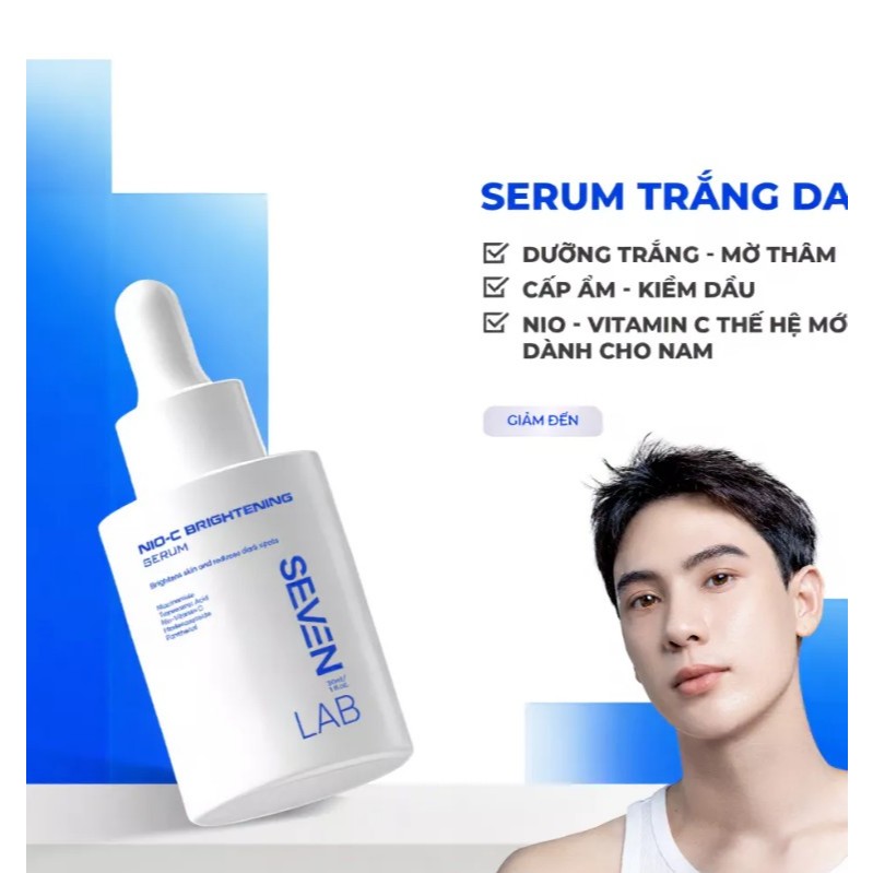Serum dưỡng trắng da mặt nam giới Nio-Vitamin C SEVENLAB mờ thâm mụn vượt trội 30ml