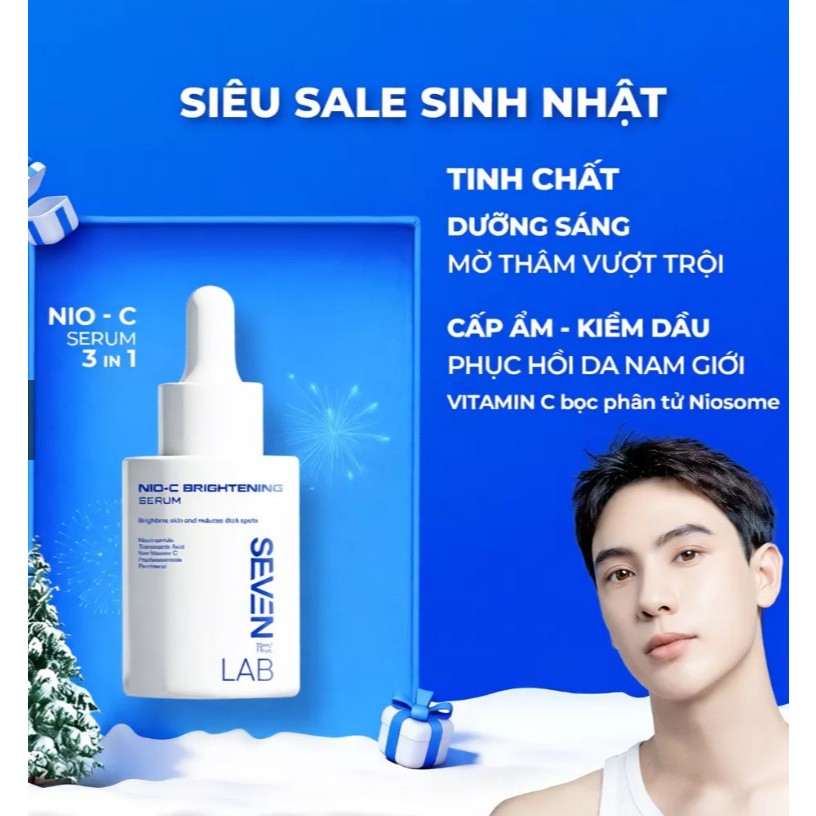 Serum dưỡng trắng da mặt nam giới Nio-Vitamin C SEVENLAB mờ thâm mụn vượt trội 30ml