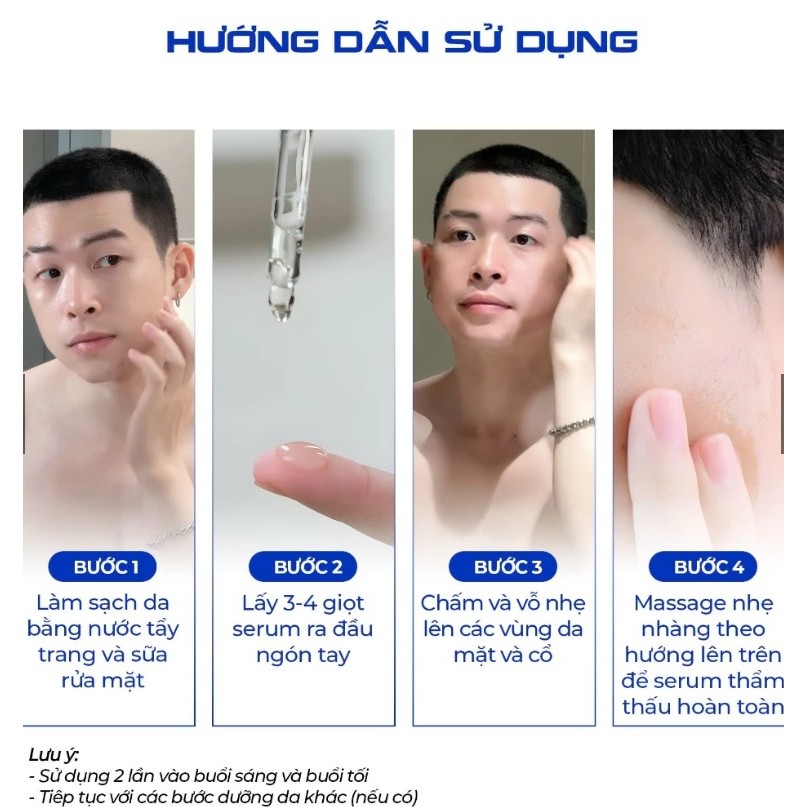 Serum dưỡng trắng da mặt nam giới Nio-Vitamin C SEVENLAB mờ thâm mụn vượt trội 30ml