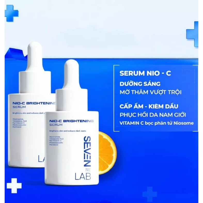 Serum dưỡng trắng da mặt nam giới Nio-Vitamin C SEVENLAB mờ thâm mụn vượt trội 30ml