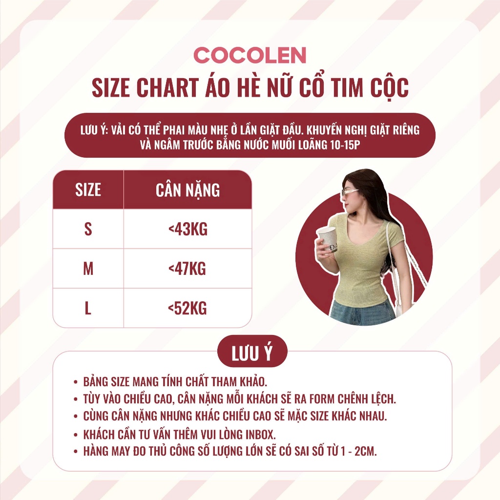 Áo Cộc Tay Cố Tim COCOLEN - Chất Liệu Tăm Muối Tiêu - Cao Cấp Thoáng Mát Co Giãn Tốt Gợi Cảm - A077