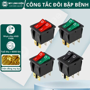 Công tắc đôi bập bênh KCD6-212N 15A 250V 6 chân chất lượng cao