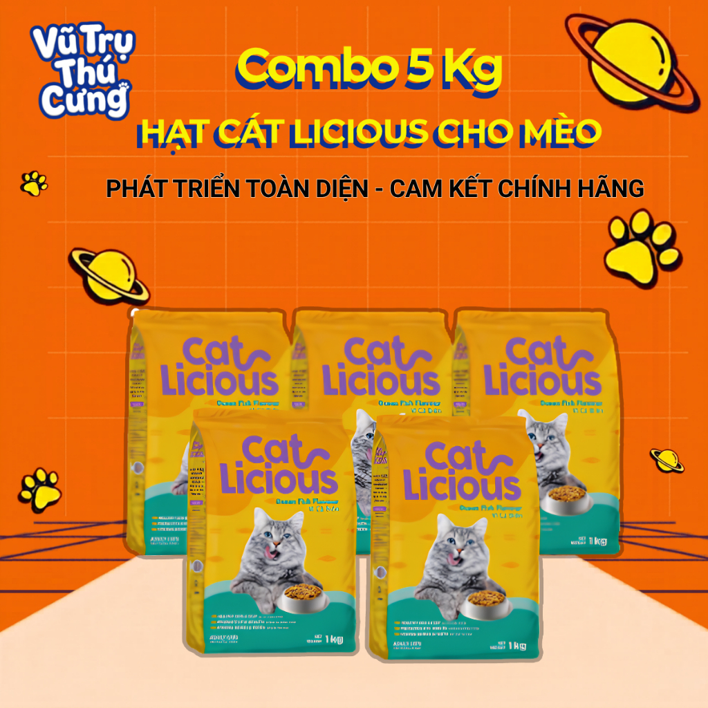 (5Kg) Thức Ăn Hạt Cho Mèo Trưởng Thành Vị Cá Biển Cat Licious