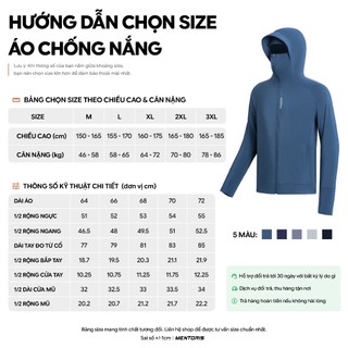 COMBO 2 Áo chống nắng Nam Nữ Thun Lanh Cao Cấp Mentoris, Chống Tia UV, Thoáng Mát thoải Mái CB2MCN01S