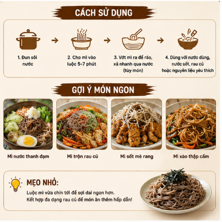 Mì Ăn Kiêng Kiều Mạch Đen Gao Yu Fei Te 0 Béo (200g), Mì Eat Clean Healthy Nguyên Cám Ít Calo Luka Food